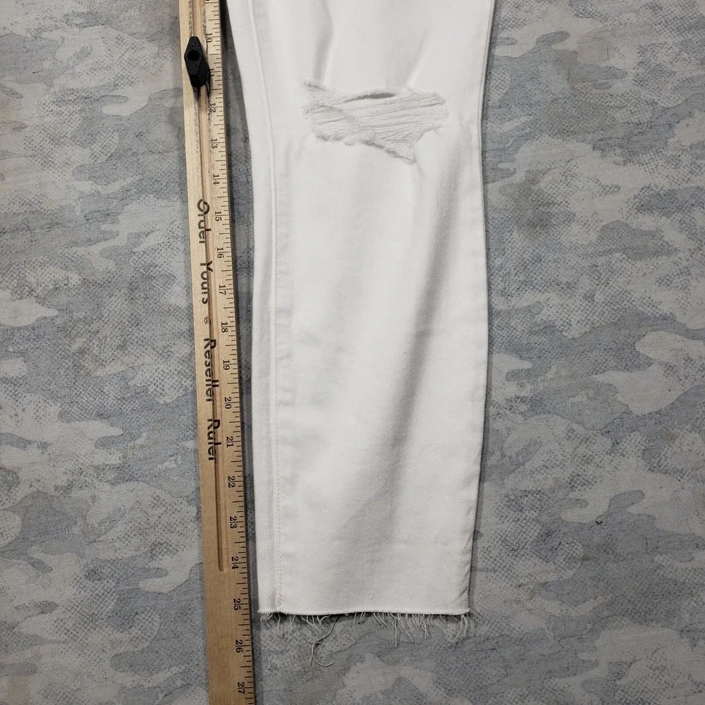 Paige Jeans Womens 31 White Verdugo Cropped Distressed NWT